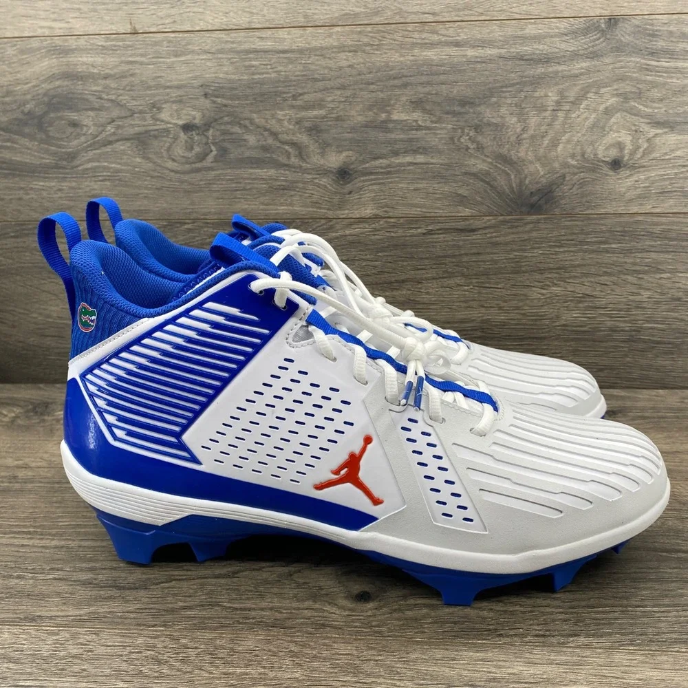 Jordan Force Savage 3 FL P Football Cleats Mens 14.5 White Blue Florida Gators